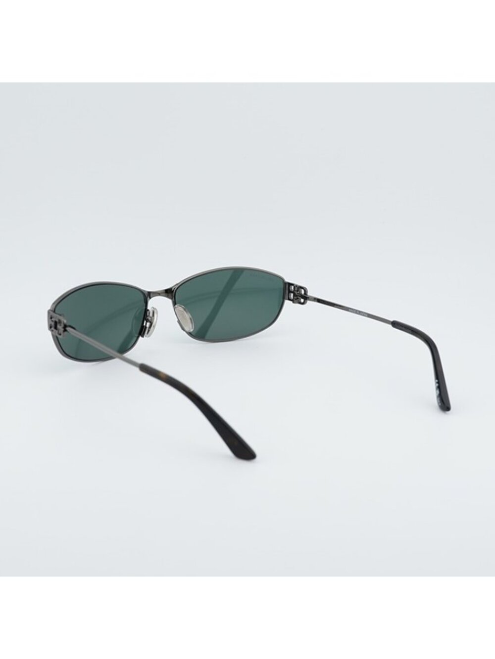 Balenciaga BB0336S 005 Unisex Sunglasses Grey Oval Frame, Green Lenses - Picture 5 of 11